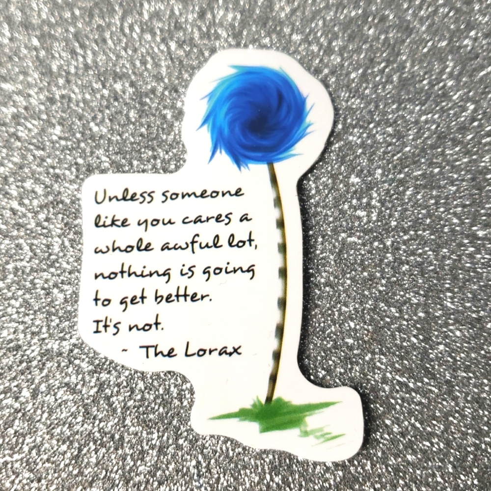 10/$10 BOOK waterproof sticker DR. SEUSS lorax
